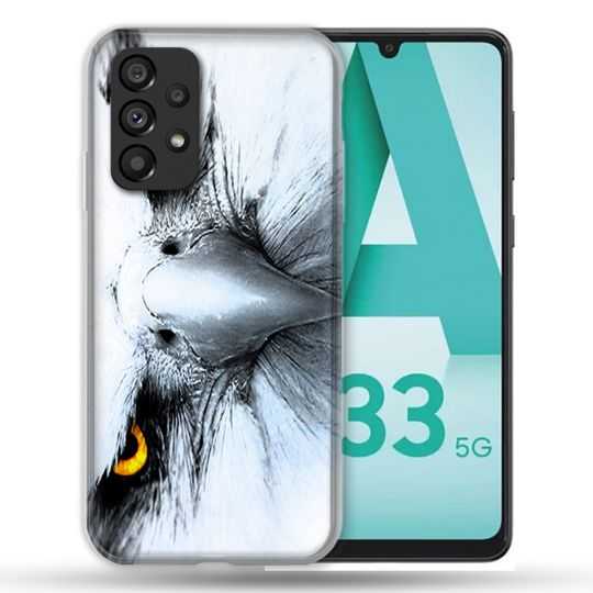 Coque Pour Samsung Galaxy A33 5G Animal Aigle Royal Blanc
