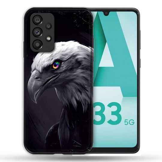 Coque Pour Samsung Galaxy A33 5G Animal Aigle Royal Noir