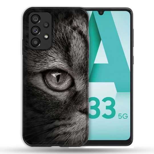 Coque Pour Samsung Galaxy A33 5G Animal Chat Gris