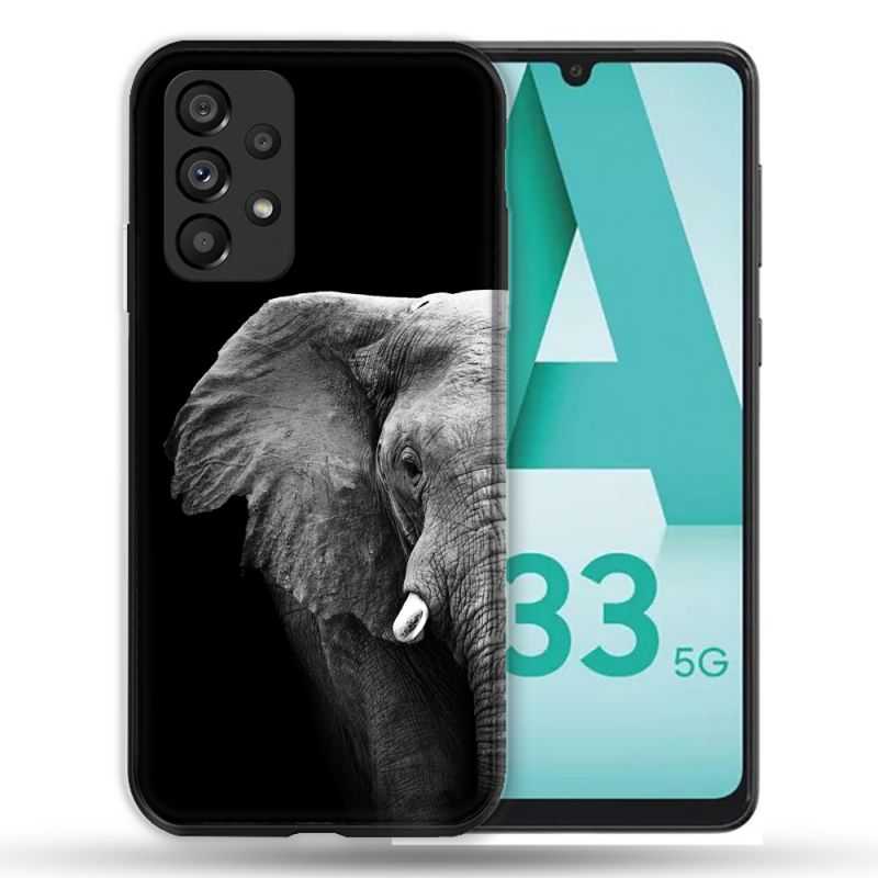 Coque Pour Samsung Galaxy A33 5G Animal Elephant Noir