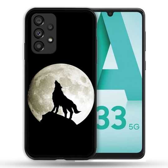 Coque Pour Samsung Galaxy A33 5G Animal Loup Noir