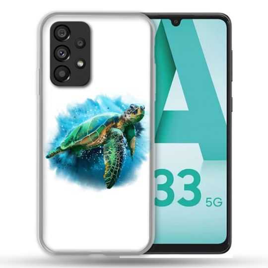 Coque Pour Samsung Galaxy A33 5G Animal Tortue Blanche multicolore