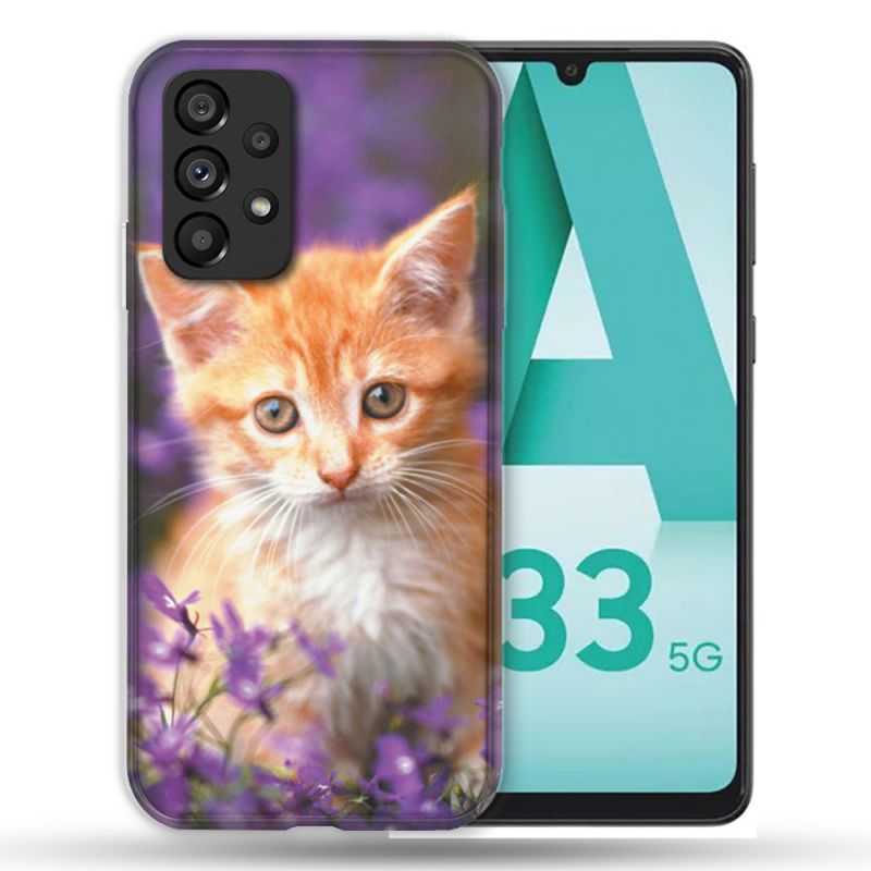 Coque Pour Samsung Galaxy A33 5G Animal Chat Violet