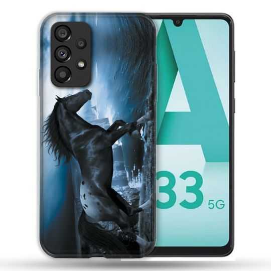 Coque Pour Samsung Galaxy A33 5G Animal Cheval Noir