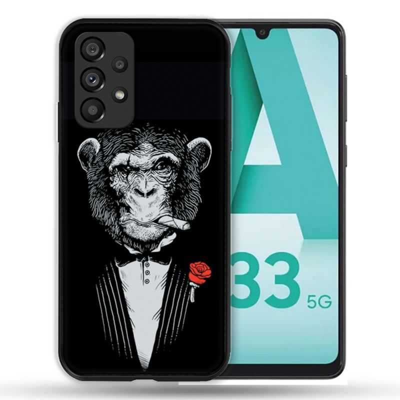 Coque Pour Samsung Galaxy A33 5G Decale Singe Mafia