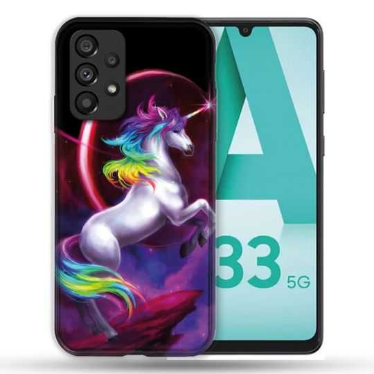 Coque Pour Samsung Galaxy A33 5G Fantastique Licorne Arc en ciel