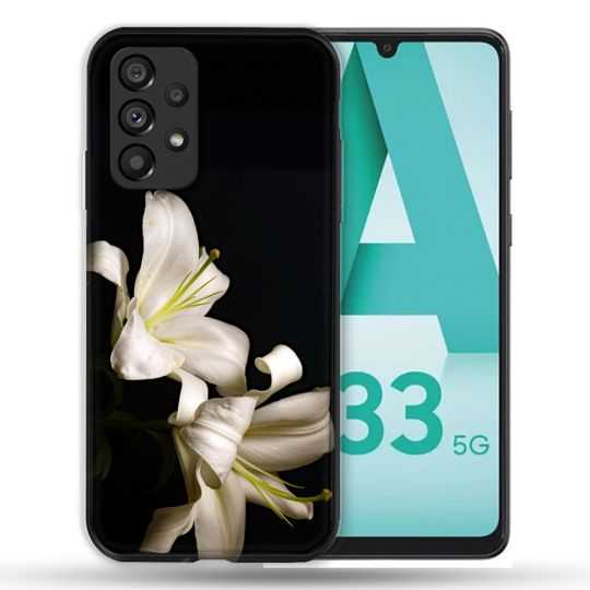 Coque Pour Samsung Galaxy A33 5G Fleur Lys Noir