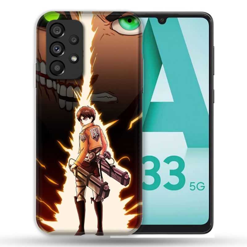 Coque Pour Samsung Galaxy A33 5G Manga Attaque Titans Eren Eclair