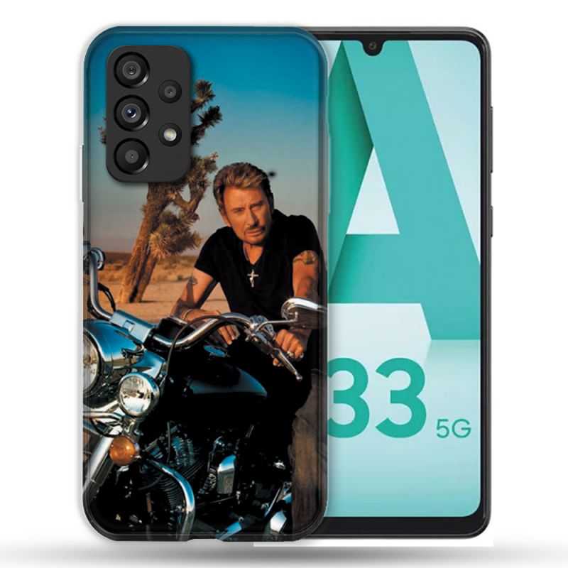 Coque Pour Samsung Galaxy A33 5G Musique Johnny Hallyday Moto