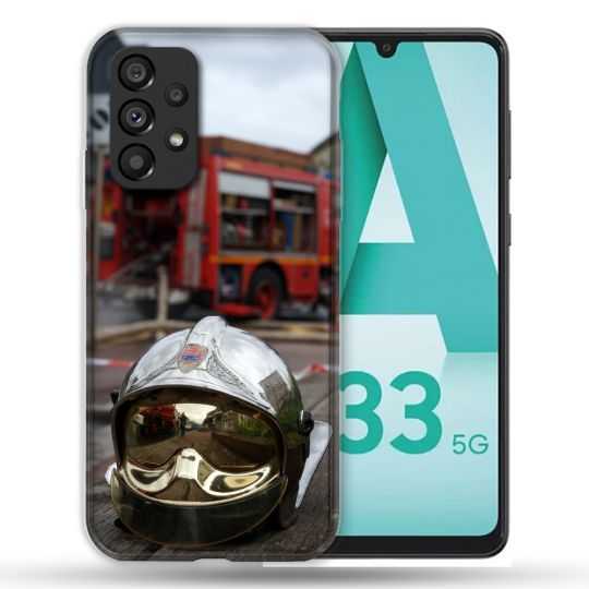 Coque Pour Samsung Galaxy A33 5G Pompier Casque Camion