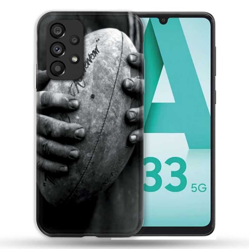 Coque Pour Samsung Galaxy A33 5G Sport Rugby Ballon Vintage