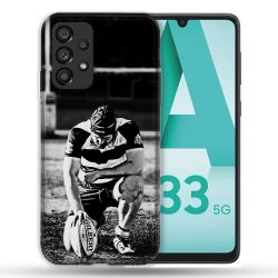 Coque Pour Samsung Galaxy A33 5G Sport Rugby Noir Blanc