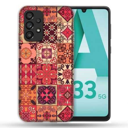 Coque Pour Samsung Galaxy A33 5G Texture Carreau Ciment Rouge