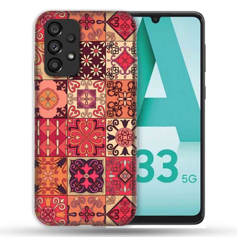 Coque Pour Samsung Galaxy A33 5G Texture Carreau Ciment Rouge