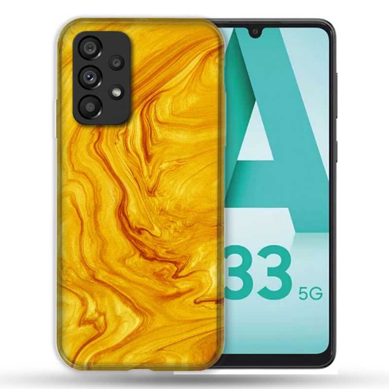 Coque Pour Samsung Galaxy A33 5G Texture Marbre Jaune