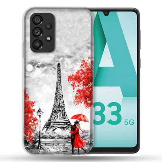 Coque Pour Samsung Galaxy A33 5G Voyage France Paris Rouge