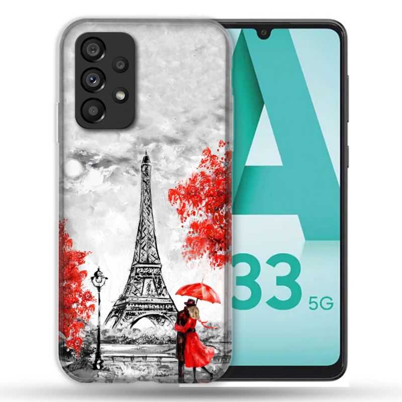 Coque Pour Samsung Galaxy A33 5G Voyage France Paris Rouge