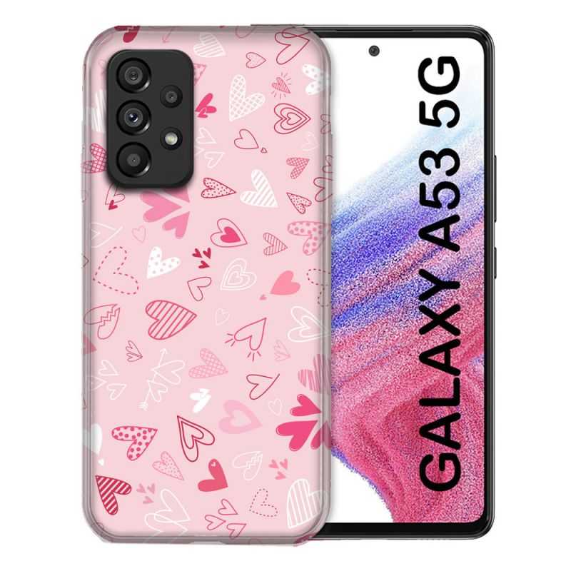 Coque Pour Samsung Galaxy A53 5G Amour Ptis Coeurs