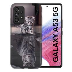 Coque Pour Samsung Galaxy A53 5G Animal Chat Reflet