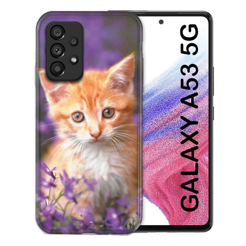Coque Pour Samsung Galaxy A53 5G Animal Chat Violet