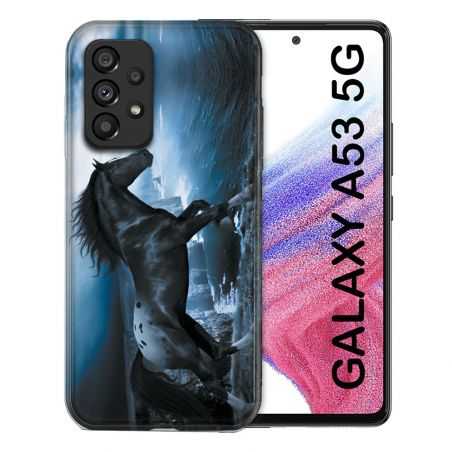 Coque Pour Samsung Galaxy A53 5G Animal Cheval Noir