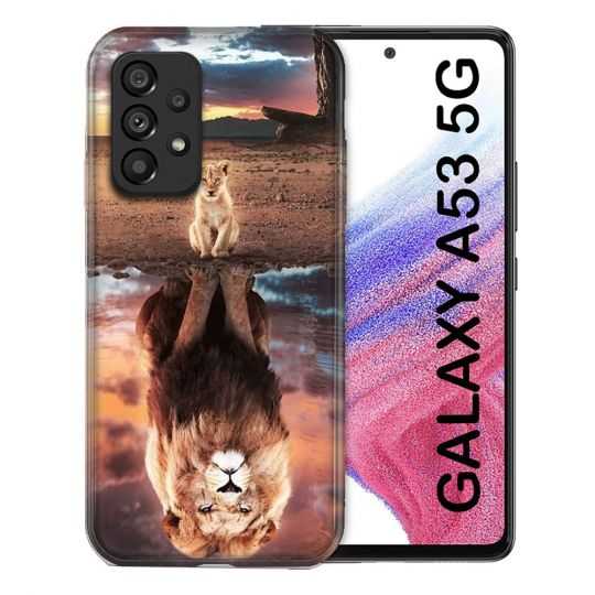 Coque Pour Samsung Galaxy A53 5G Animal Lion Reflet