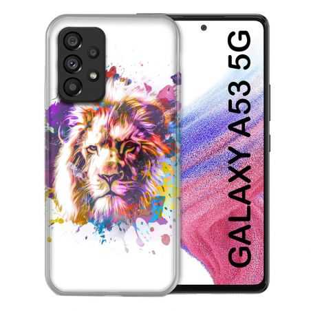 Coque Pour Samsung Galaxy A53 5G Animal Lion Tag