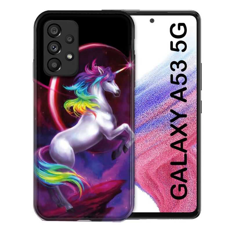 Coque Pour Samsung Galaxy A53 5G Fantastique Licorne Arc en ciel