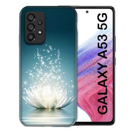 Coque Pour Samsung Galaxy A53 5G Fleur Lotus Blanc