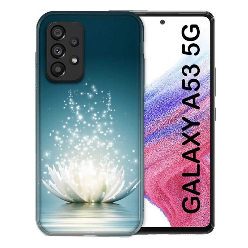 Coque Pour Samsung Galaxy A53 5G Fleur Lotus Blanc