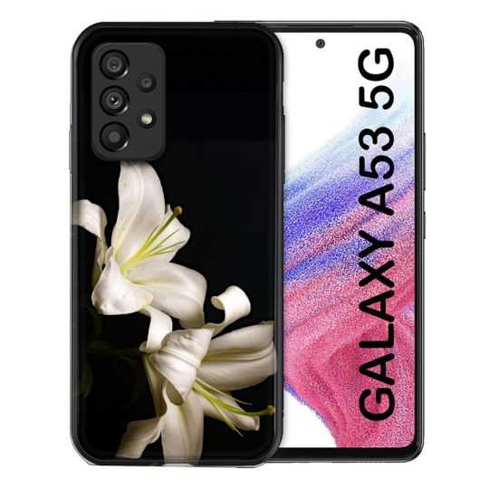 Coque Pour Samsung Galaxy A53 5G Fleur Lys Noir