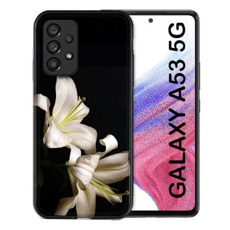 Coque Pour Samsung Galaxy A53 5G Fleur Lys Noir
