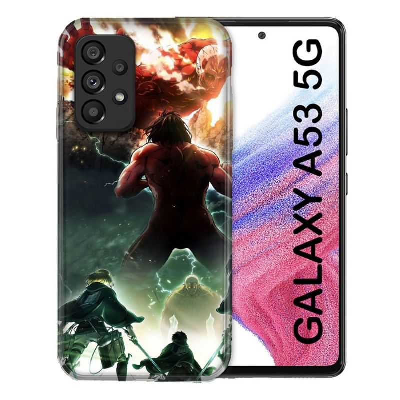 Coque Pour Samsung Galaxy A53 5G Manga Attaque Titans Combat