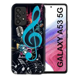 Coque Pour Samsung Galaxy A53 5G Musique Cle Sol Bleu