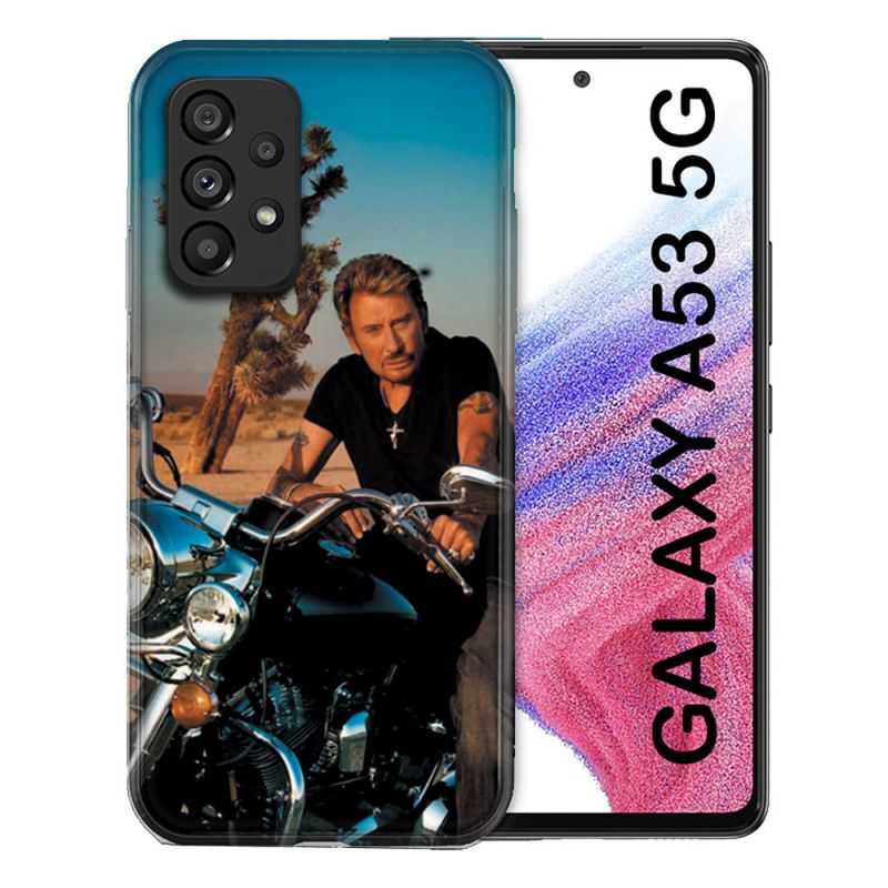 Coque Pour Samsung Galaxy A53 5G Musique Johnny Hallyday Moto