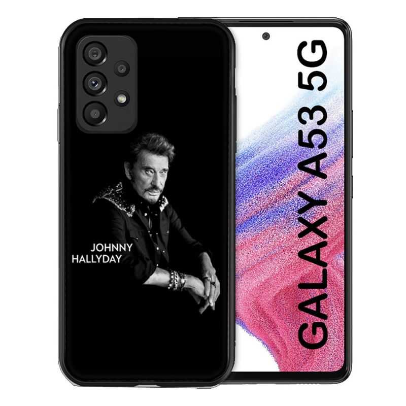 Coque Pour Samsung Galaxy A53 5G Musique Johnny Hallyday Noir