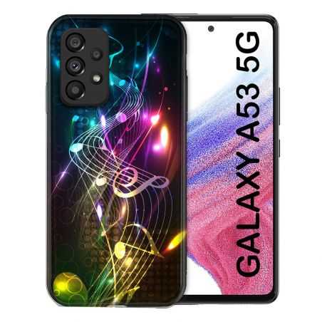 Coque Pour Samsung Galaxy A53 5G Musique Partition Multicolore