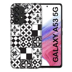 Coque Pour Samsung Galaxy A53 5G Texture Carreau Ciment Noir