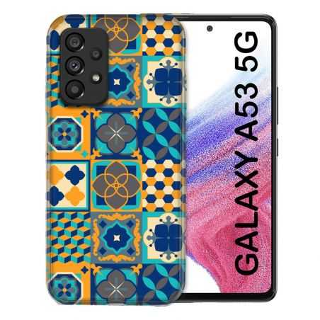 Coque Pour Samsung Galaxy A53 5G Texture Carreau Ciment Orange