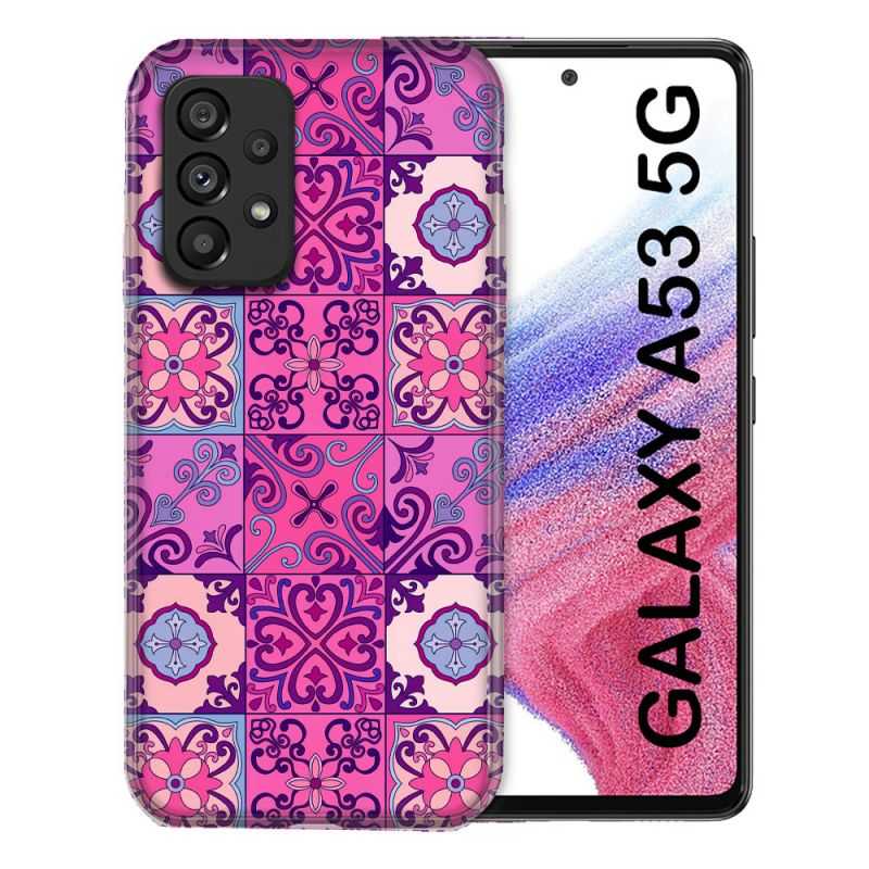 Coque Pour Samsung Galaxy A53 5G Texture Carreau Ciment Violet