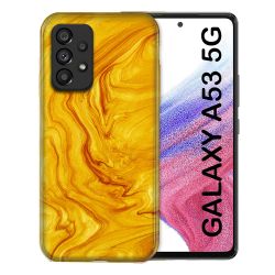 Coque Pour Samsung Galaxy A53 5G Texture Marbre Jaune