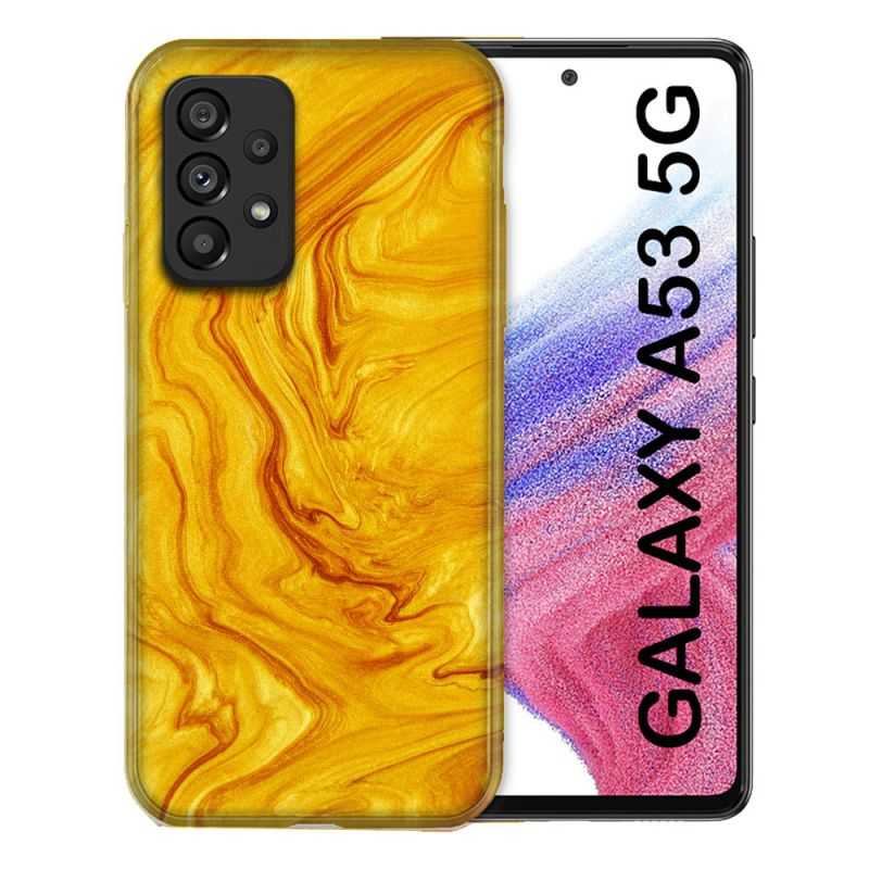 Coque Pour Samsung Galaxy A53 5G Texture Marbre Jaune