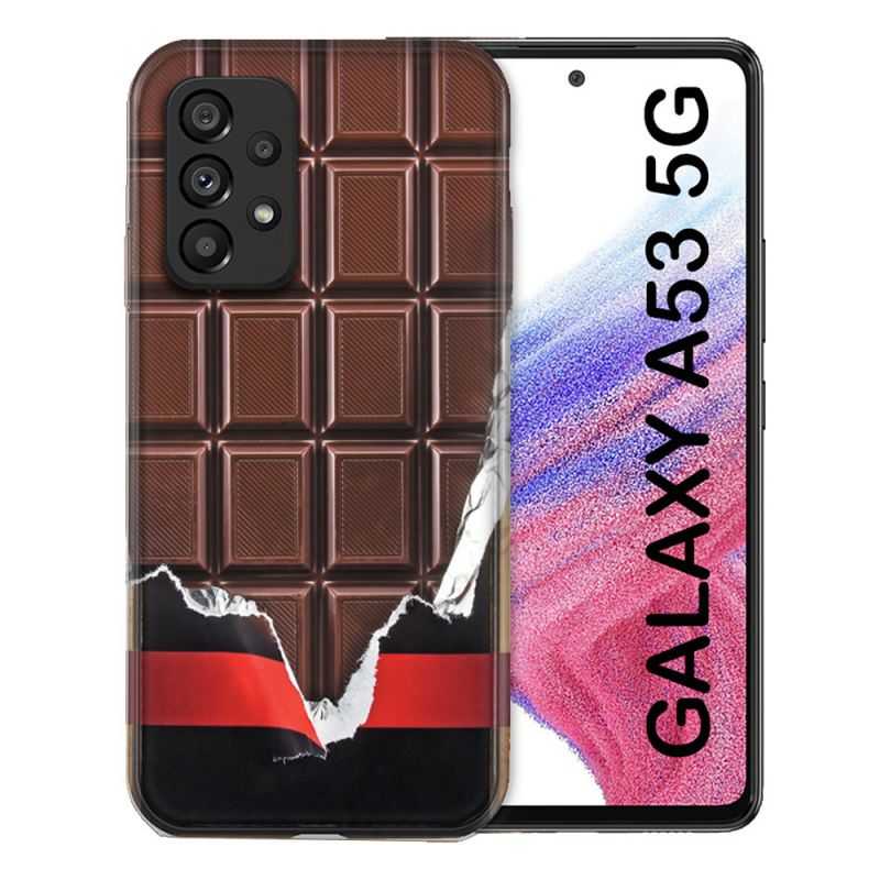 Coque Pour Samsung Galaxy A53 5G Texture Trompe Oeil Chocolat