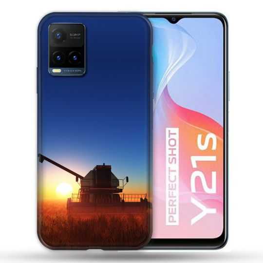 Coque Pour Vivo Y21 / Y21S / Y33S Agriculture Moissonneuse Soleil