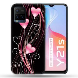 Coque Pour Vivo Y21 / Y21S / Y33S Amour Coeur Rose Montant sur Noir