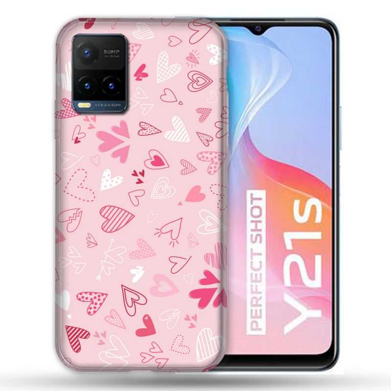 Coque Pour Vivo Y21 / Y21S / Y33S Amour Ptis Coeurs