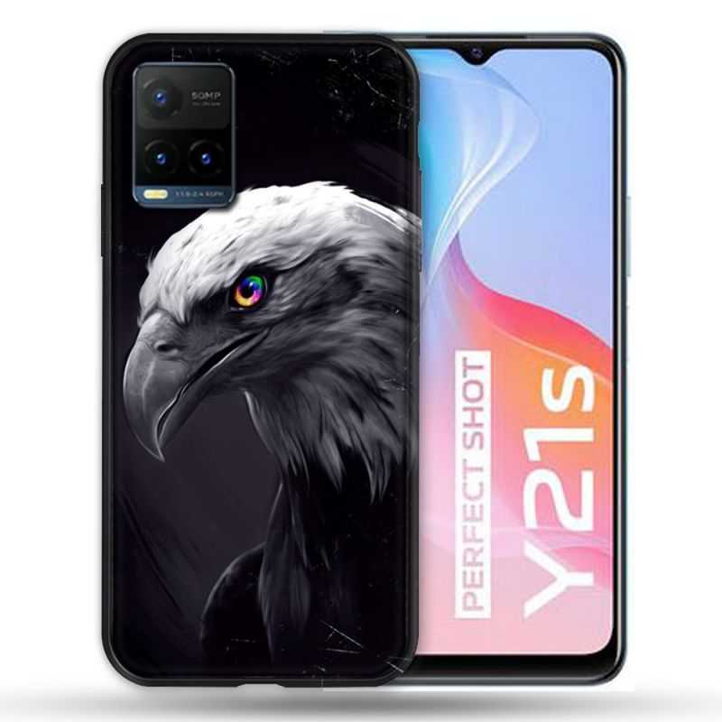 Coque Pour Vivo Y21 / Y21S / Y33S Animal Aigle Royal Noir