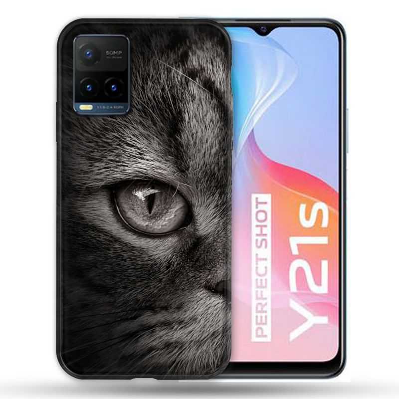 Coque Pour Vivo Y21 / Y21S / Y33S Animal Chat Gris