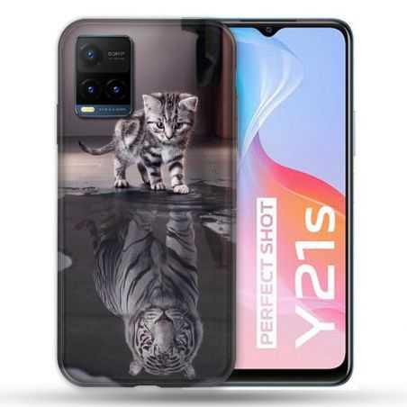 Coque Pour Vivo Y21 / Y21S / Y33S Animal Chat Reflet