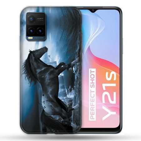 Coque Pour Vivo Y21 / Y21S / Y33S Animal Cheval Noir